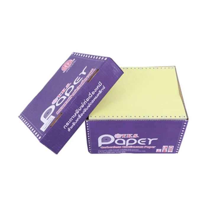 กระดาษต่อเนื่องเคมี T.K.S. Paper ขนาด 9X11 นิ้ว 4ชั้น ไม่มีเส้น